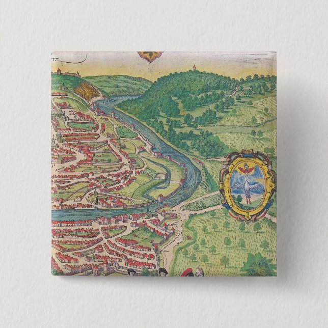 Chapa Cuadrada Mapa de Viena (Anverso)