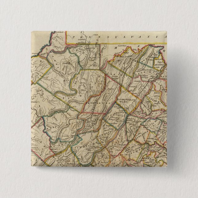 Chapa Cuadrada Mapa de Virginia (Anverso)