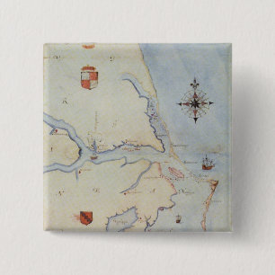 Chapa Cuadrada Mapa de Virginia de Raleigh