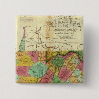 Chapa Cuadrada Mapa de Virginia y Maryland