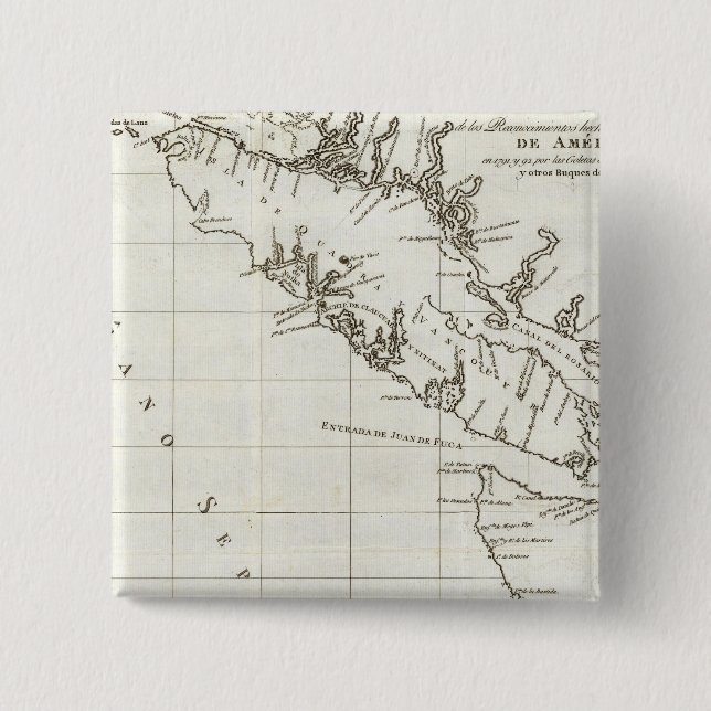 Chapa Cuadrada Mapa de Washington, Columbia Británica, Vancouver (Anverso)