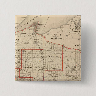 Chapa Cuadrada Mapa de Wisconsin que muestra los distritos senato