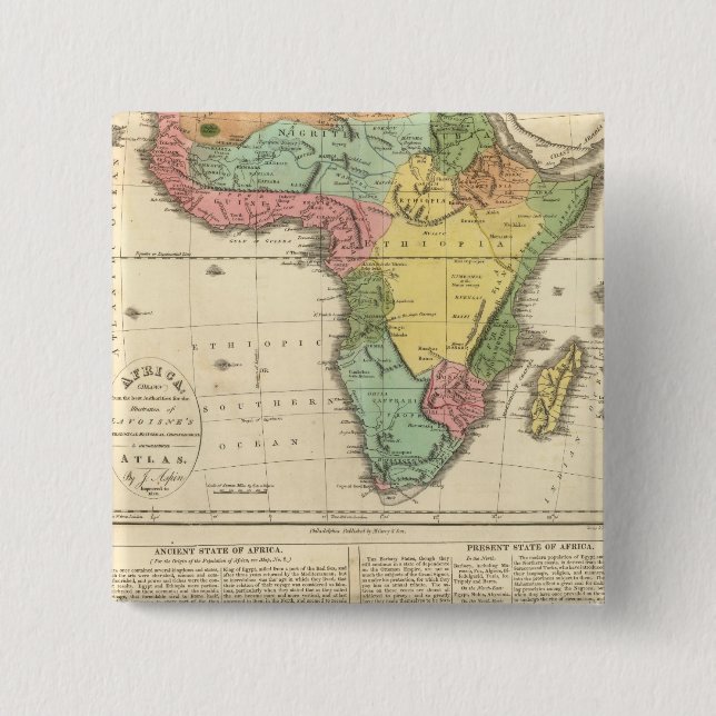 Chapa Cuadrada Mapa del Atlas de África 2 (Anverso)