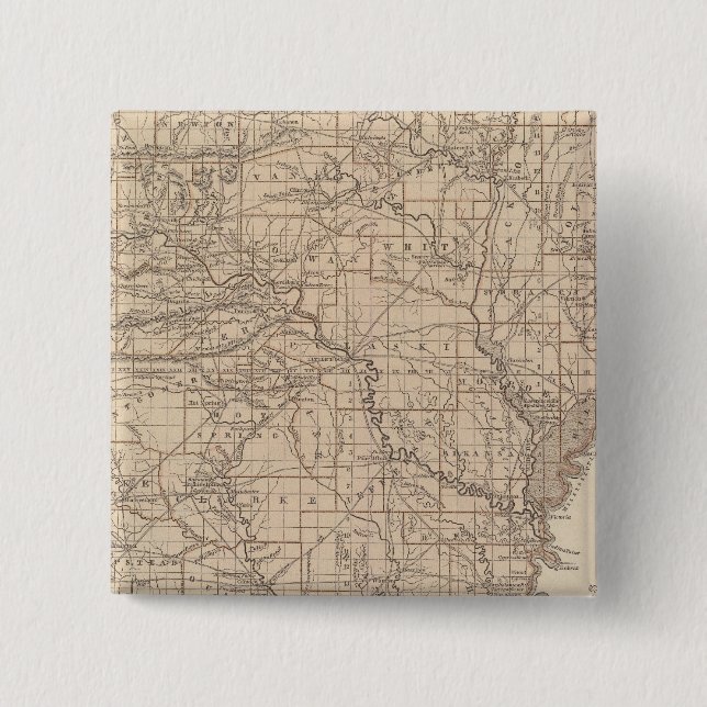 Chapa Cuadrada Mapa del Atlas de Arkansas (Anverso)