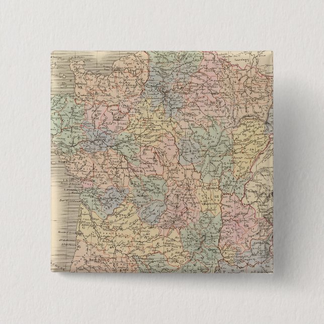 Chapa Cuadrada Mapa del Atlas de Francia (Anverso)
