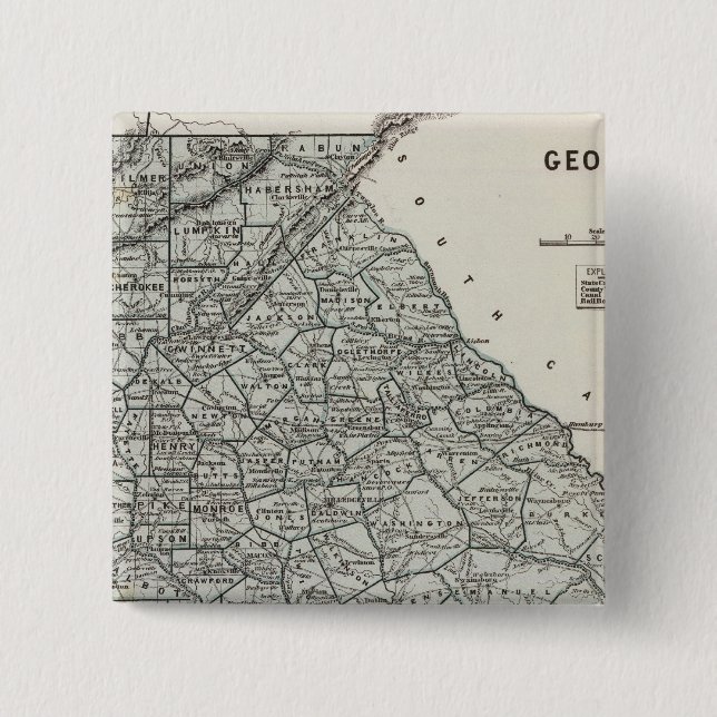 Chapa Cuadrada Mapa del Atlas de Georgia (Anverso)