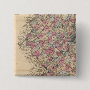 Chapa Cuadrada Mapa del Atlas de Nueva Jersey