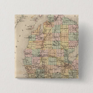 Chapa Cuadrada Mapa del Atlas del Estado de Michigan