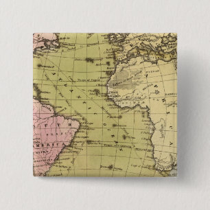 Chapa Cuadrada Mapa del Atlas del Océano Atlántico