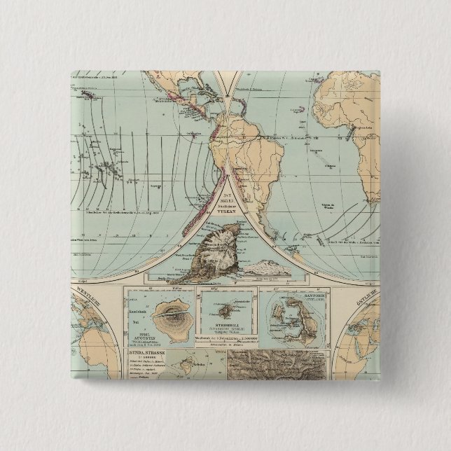 Chapa Cuadrada Mapa del Atlas Thatigkeit des Erdinnern (Anverso)