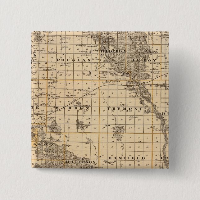 Chapa Cuadrada Mapa del condado de Bremer (Anverso)