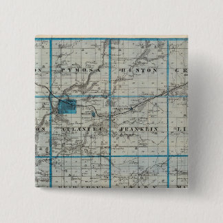 Chapa Cuadrada Mapa del condado de Cass, estado de Iowa