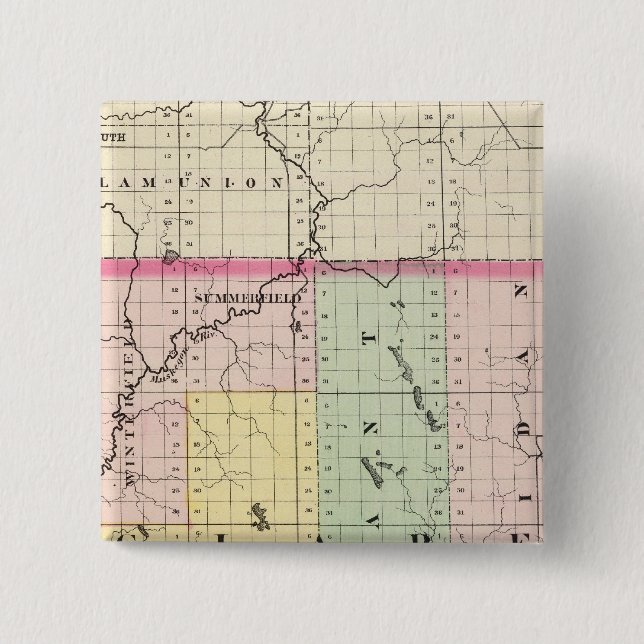 Chapa Cuadrada Mapa del condado de Clare, Michigan (Anverso)