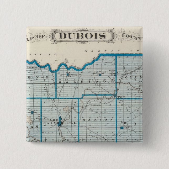 Chapa Cuadrada Mapa del condado de Dubois (Anverso)