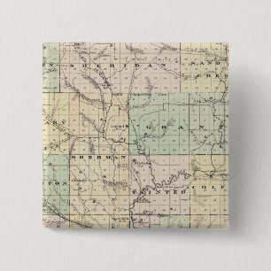 Chapa Cuadrada Mapa del condado de Dunn, estado de Wisconsin
