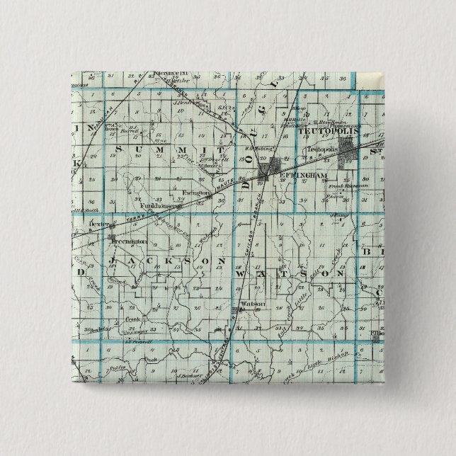 Chapa Cuadrada Mapa del condado de Effingham (Anverso)