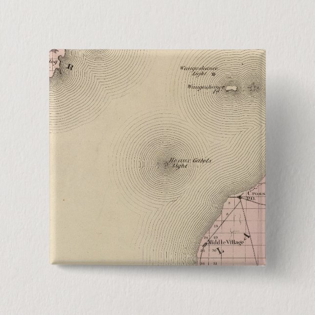 Chapa Cuadrada Mapa del condado de Emmet, Michigan (Anverso)