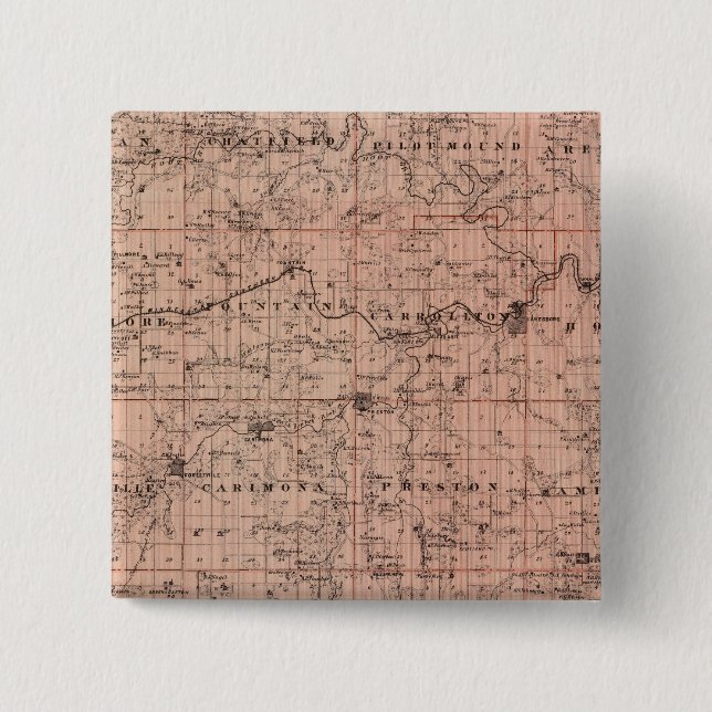 Chapa Cuadrada Mapa del condado de Fillmore, Minnesota (Anverso)