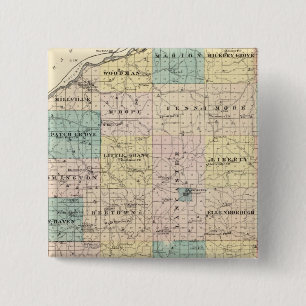 Chapa Cuadrada Mapa del condado de Grant y la aldea de Lancaster