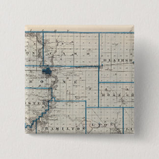 Chapa Cuadrada Mapa del condado de Hamilton, estado de Iowa