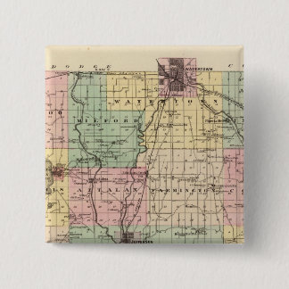 Chapa Cuadrada Mapa del condado de Jefferson, estado de Wisconsin