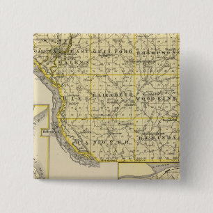 Chapa Cuadrada Mapa del condado de JoDaviess, Moline y Dunleith