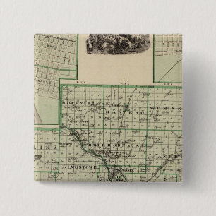 Chapa Cuadrada Mapa del condado de Kankakee, Kankakee y Gilman