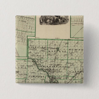Chapa Cuadrada Mapa del condado de Kankakee, Kankakee y Gilman