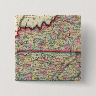 Chapa Cuadrada Mapa Del Condado De Kentucky, Y Tennessee