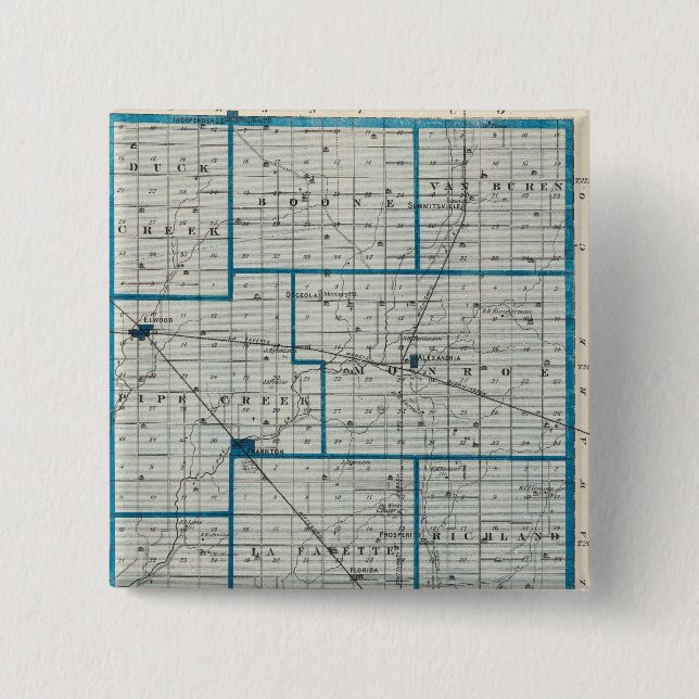 Chapa Cuadrada Mapa del condado de Madison (Anverso)
