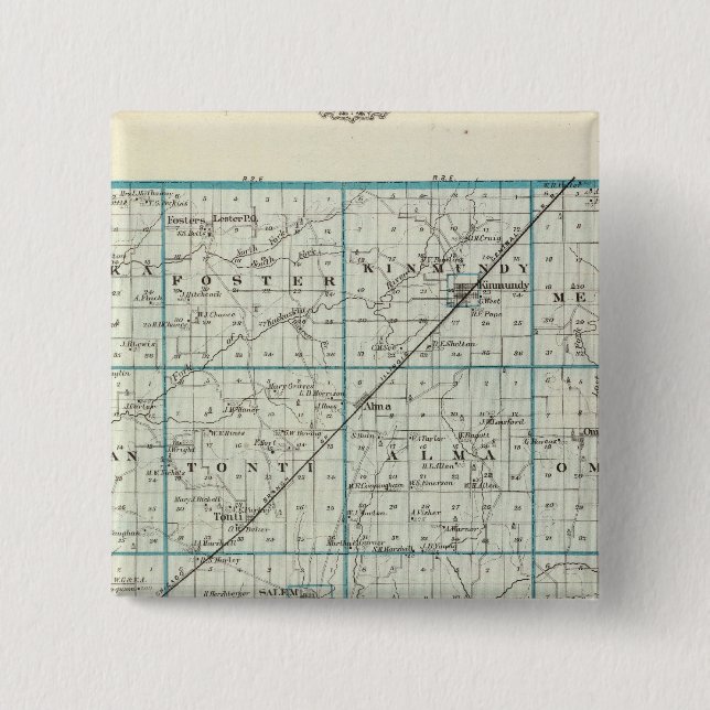 Chapa Cuadrada Mapa del condado de Marion (Anverso)