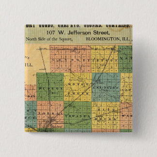 Chapa Cuadrada Mapa del condado de McLean, Illinois, 1886