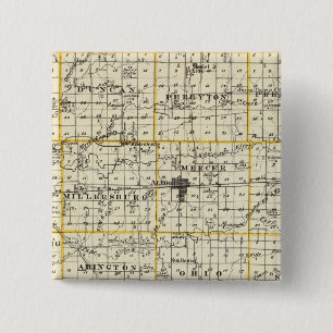 Chapa Cuadrada Mapa del condado de Mercer, Isla Rock y Plano