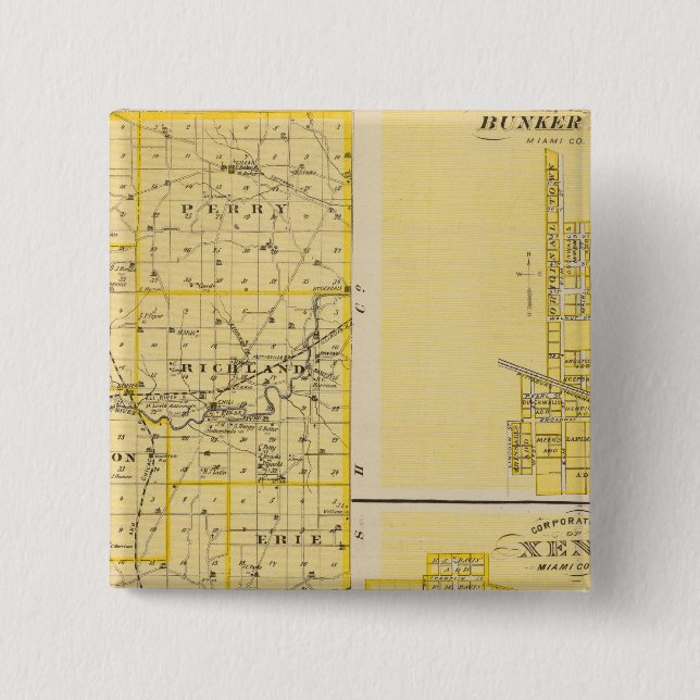 Chapa Cuadrada Mapa del condado de Miami (Anverso)