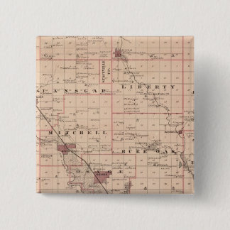 Chapa Cuadrada Mapa del condado de Mitchell, estado de Iowa
