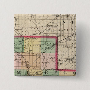 Chapa Cuadrada Mapa del condado de Muskegon, Michigan