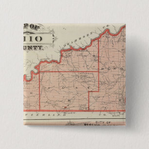 Chapa Cuadrada Mapa del condado de Ohio con la ciudad de Rising S