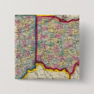 Chapa Cuadrada Mapa Del Condado De Ohio, E Indiana