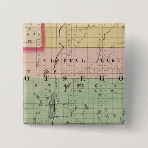 Chapa Cuadrada Mapa del condado de Otsego, Michigan