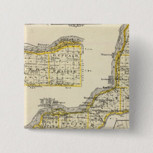 Chapa Cuadrada Mapa del condado de Rock Island y Dixon