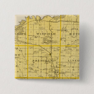 Chapa Cuadrada Mapa del condado de Scott, estado de Iowa