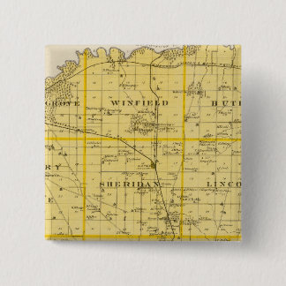 Chapa Cuadrada Mapa del condado de Scott, estado de Iowa
