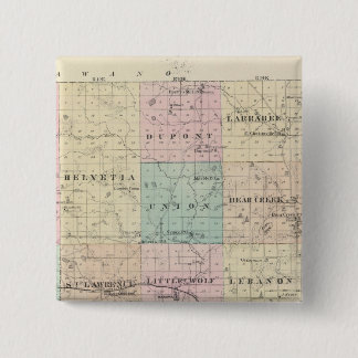 Chapa Cuadrada Mapa del condado de Waupaca, estado de Wisconsin