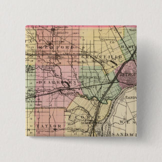 Chapa Cuadrada Mapa del condado de Wayne, Michigan