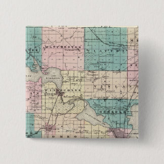 Chapa Cuadrada Mapa del condado de Winnebago, estado de Wisconsin