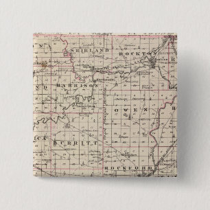 Chapa Cuadrada Mapa del condado de Winnebago y Belvidere