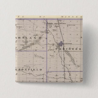 Chapa Cuadrada Mapa del condado de Worth, estado de Iowa