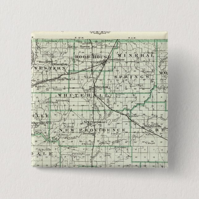 Chapa Cuadrada Mapa del Condado Verde y Carrollton (Anverso)