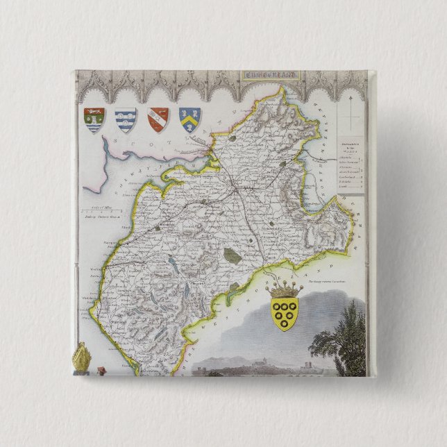 Chapa Cuadrada Mapa del Cumberland, del 'inglés de Moule (Anverso)