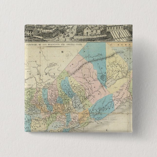 Chapa Cuadrada Mapa Del Estado De California (Anverso)